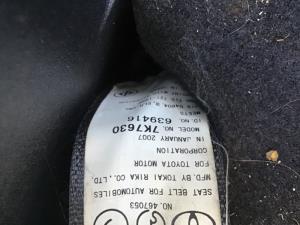 Toyota Wish ANE11 2003-2009 RR Rear Seat Belt